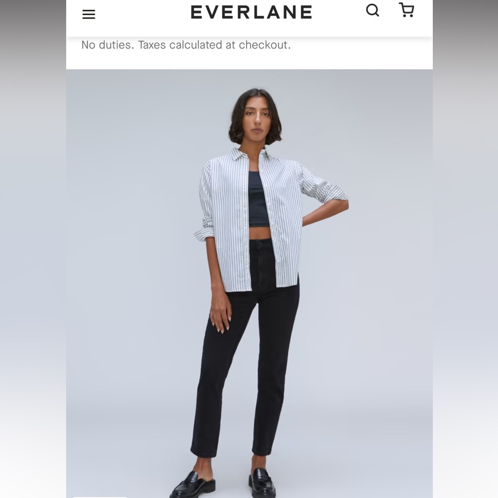 Everlane Original Cheeky Jean 28 HEMMED to 25" in coal